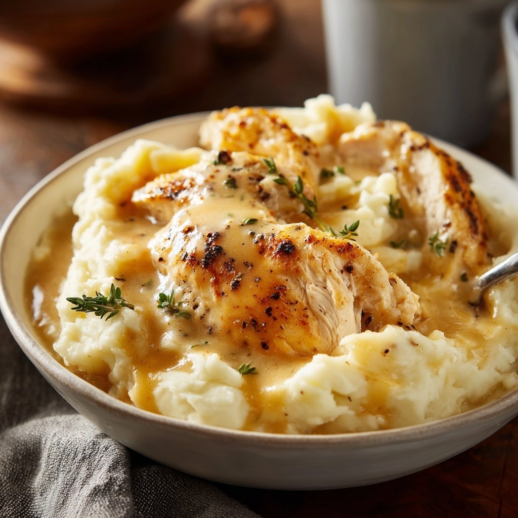 Comfort Food Creamy Chicken and Mashed Potatoes