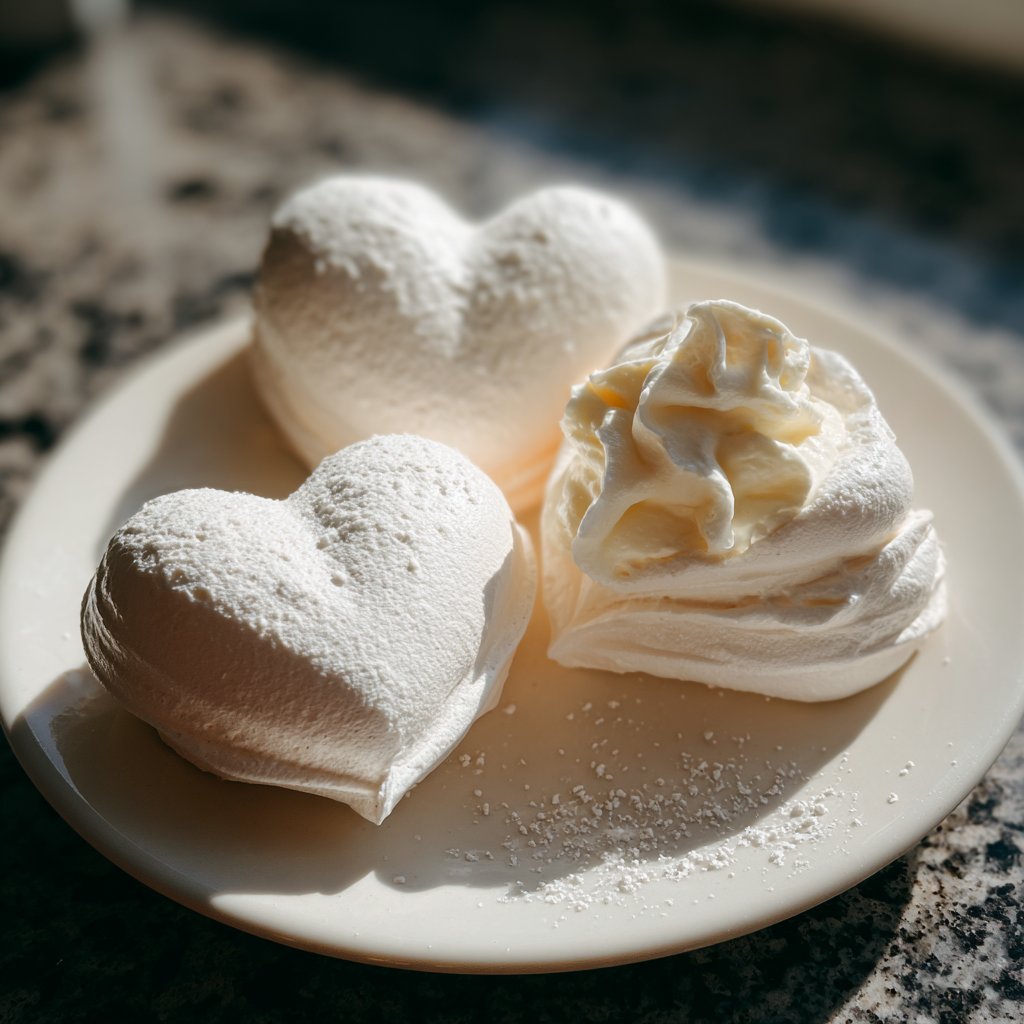 Mini Pavlova Hearts with Cream