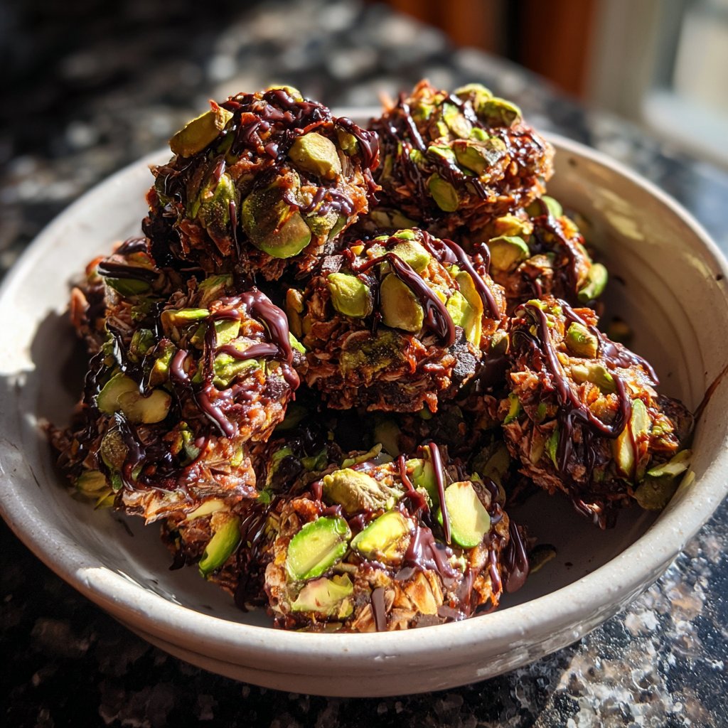 Chocolate Pistachio Coconut Bites