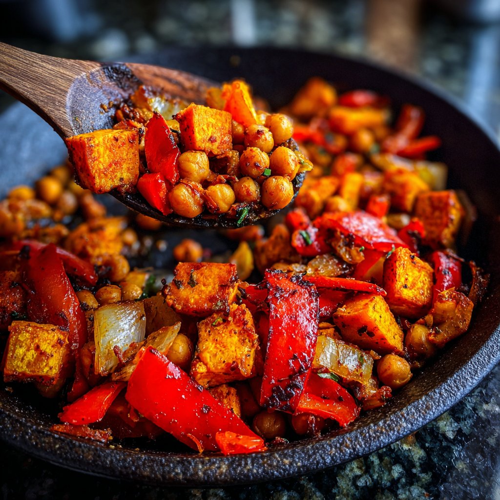 Spiced Sweet Potato Chickpea Hash