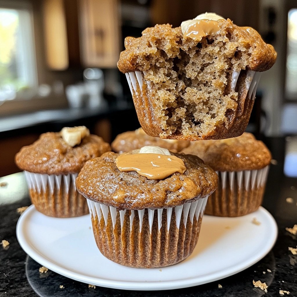 Healthy Peanut Butter Banana Muffins