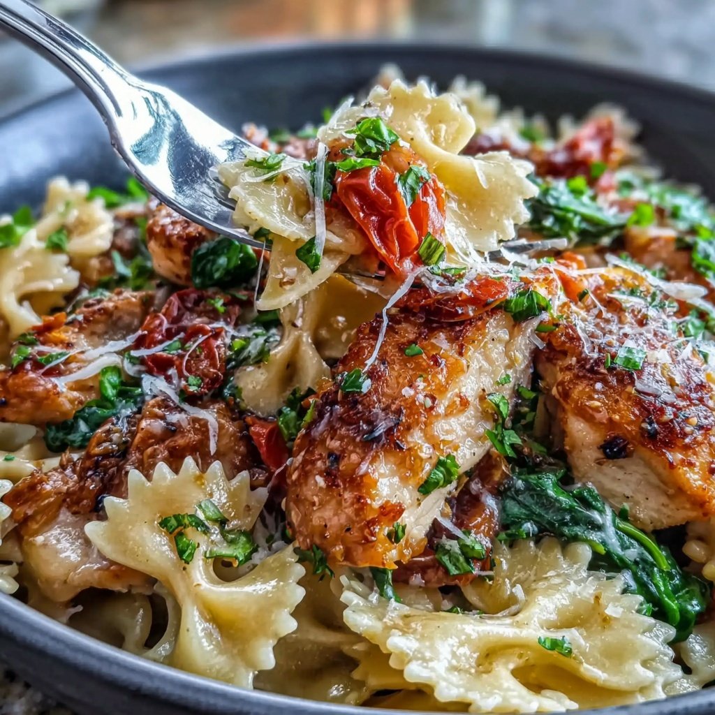 Chicken Pasta With Spinach And Garlic