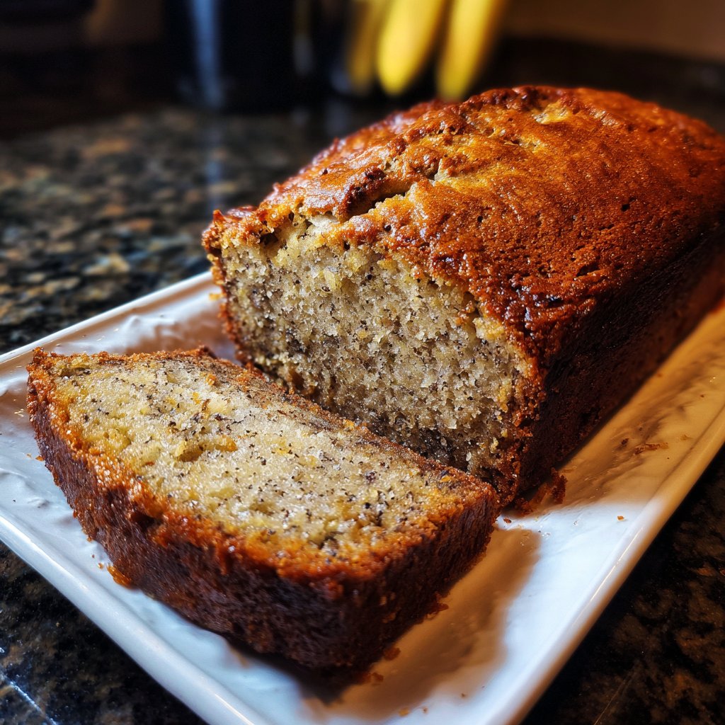Moist Banana Bread with Ripe Bananas