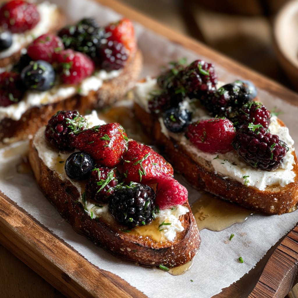 Crostini with Ricotta and Honeyed Berries