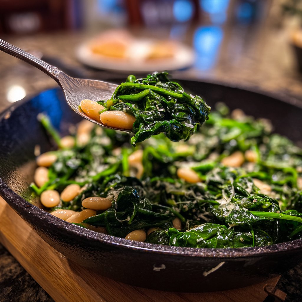Healthy Dinner Spinach White Bean Skillet