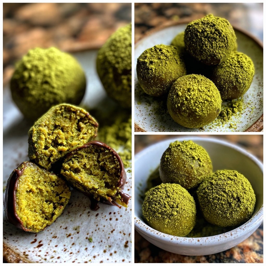 White Chocolate Matcha Truffles