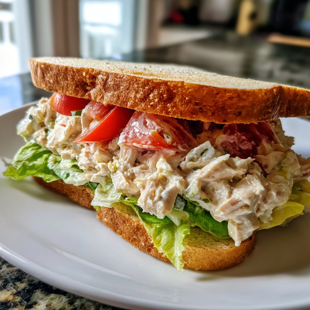 Quick Chicken Salad Sandwich Lunch