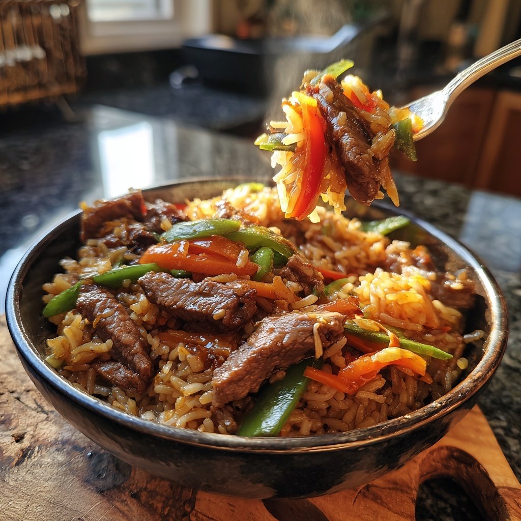 Beef And Veggie Rice Bowl
