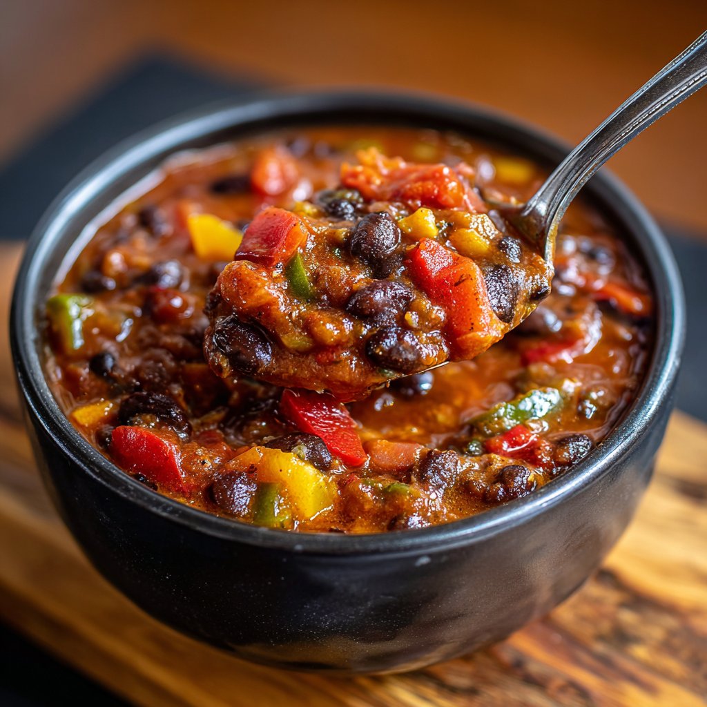 Healthy Crockpot Black Bean Chili