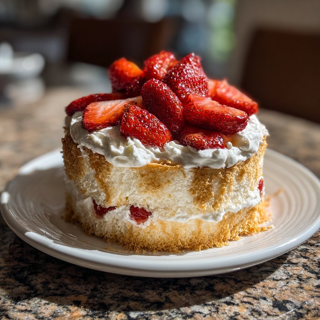 Light And Fluffy Strawberry Angel Food Dessert