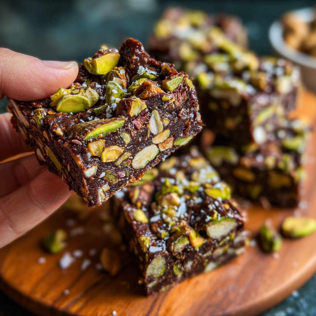 Chocolate Pistachio Energy Squares