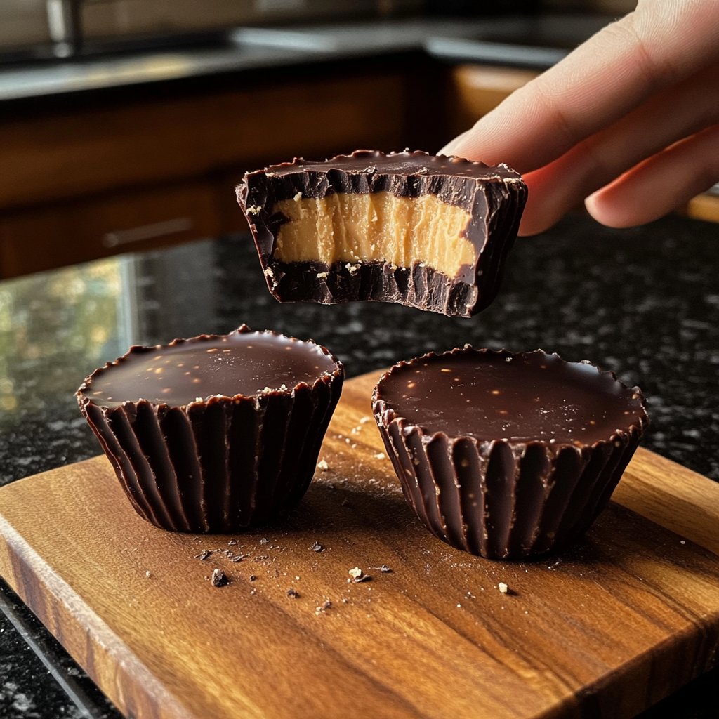 Homemade Peanut Butter Cups Dark Chocolate