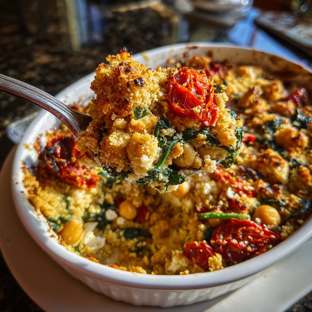 Healthy Dinner Mediterranean Chickpea Bake