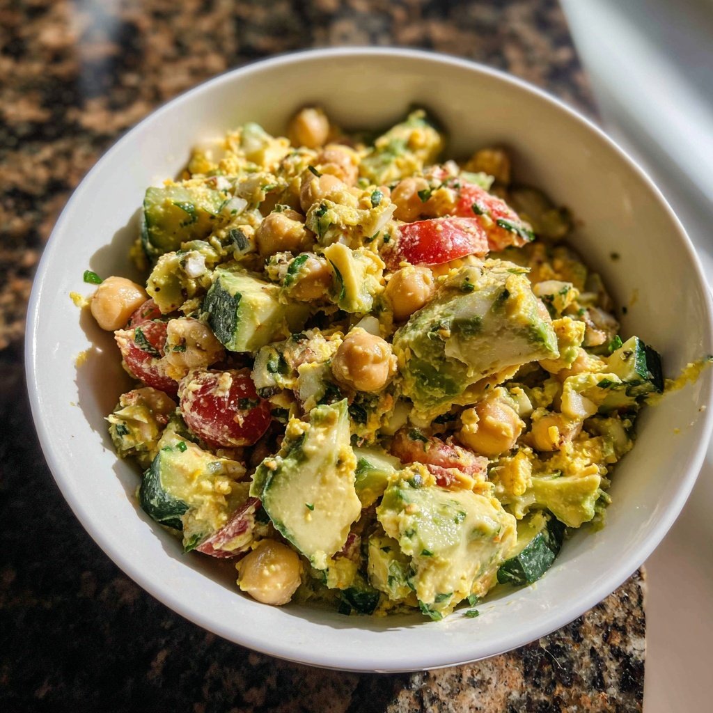 Healthy & Light Avocado Chickpea Salad